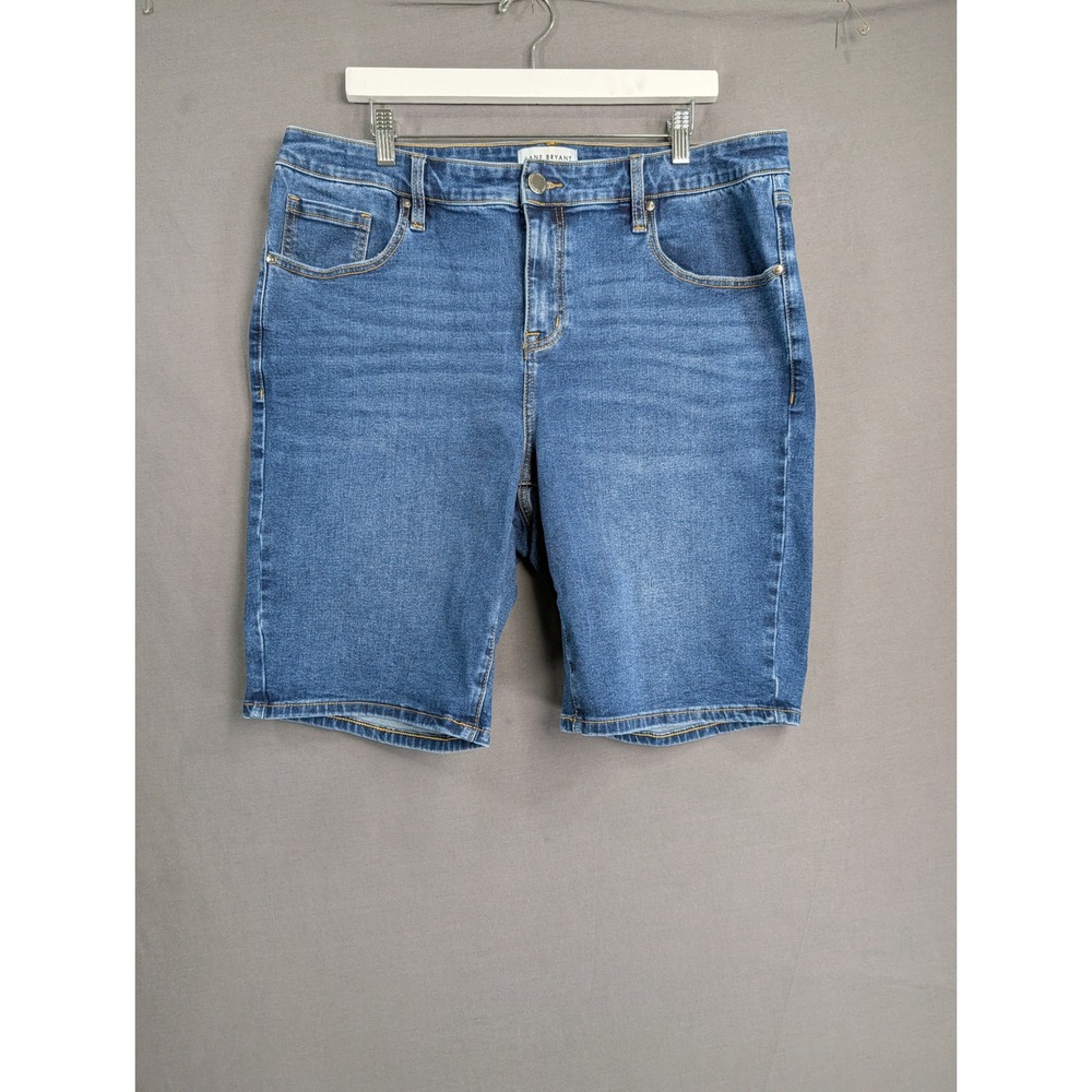 Lane Bryant Womens Plus Size 18 Denim Bermuda Shorts Medium Wash Blue Stretch